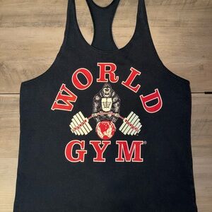 Vintage World Gym Gorilla Tank Top Retro 90s Bodybuilding Workout Muscle Shirt